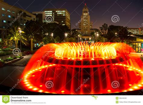 Los Angeles City Hall As Seen from the Grand Park Stock Photo - Image of skyscraper, building ...