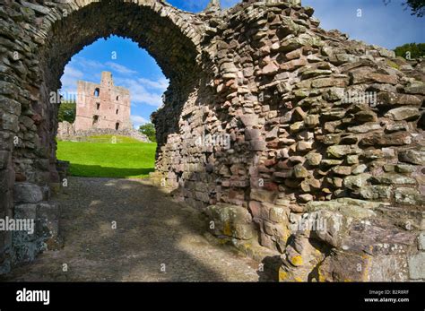 Norham Castle on the Scottish Border, one of the principal castles on the English side Stock ...