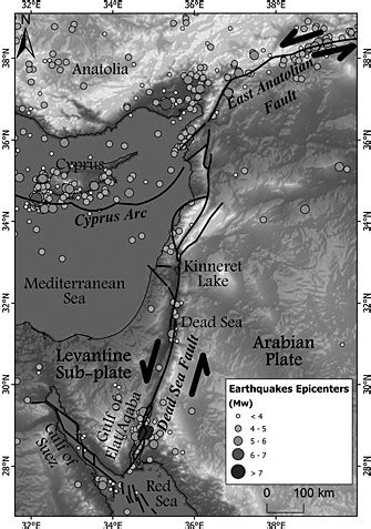 Generalized tectonic settings of the Dead Sea fault or transform (DST ...