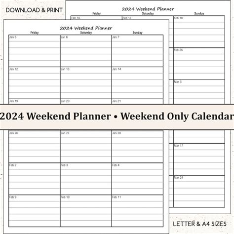 Weekend Only Planner - Etsy