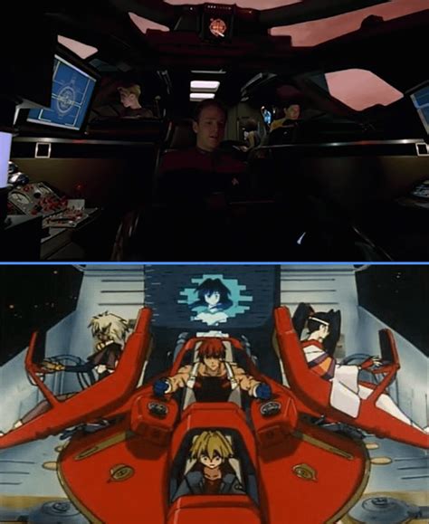 I always loved this shot of the Delta Flyer interior. Reminds me of Outlaw Star : r/voyager