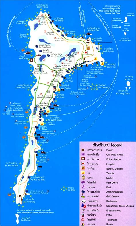 Koh Samet Map, Rayong Travel Guide Thailand