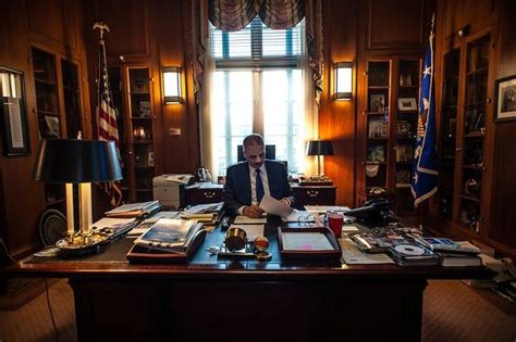 Former US Attorney General Eric Holder at DC office | Home library design, Security room, Home ...