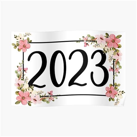 "2023 Year Floral Flowers" Poster for Sale by HanakiArt | Redbubble