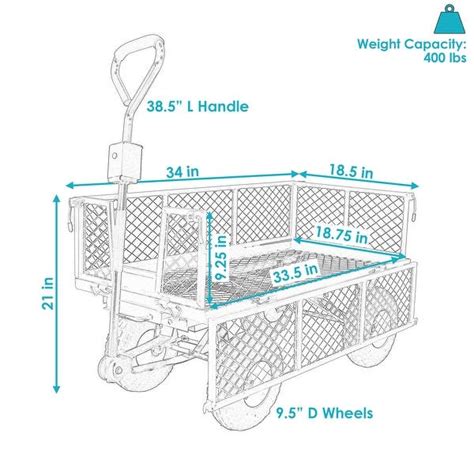 Sunnydaze Heavy Duty Dump Cart or Dump Cart with Liner - Options - Bed ...