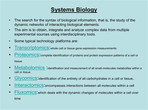 Systems Biology