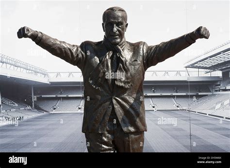 The statue of Bill Shankly in front of the Kop at Liverpool FC's ...