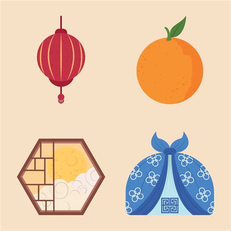 set of chuseok traditional 10824076 Vector Art at Vecteezy