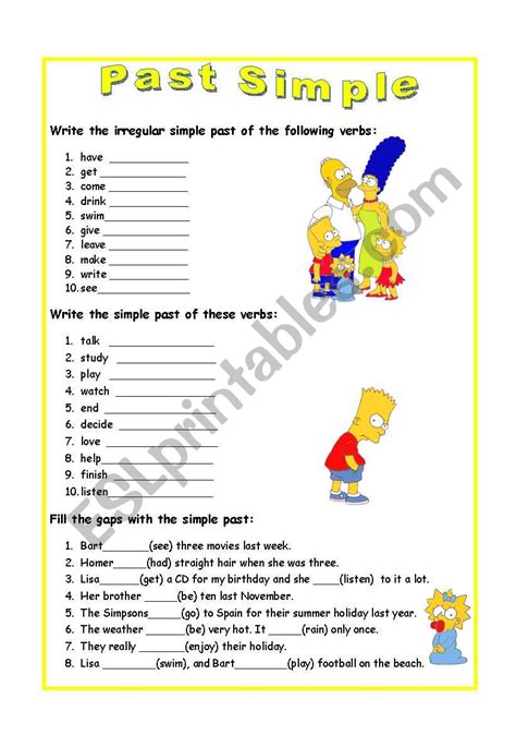 Past Simple Exercises - ESL worksheet by vairor2