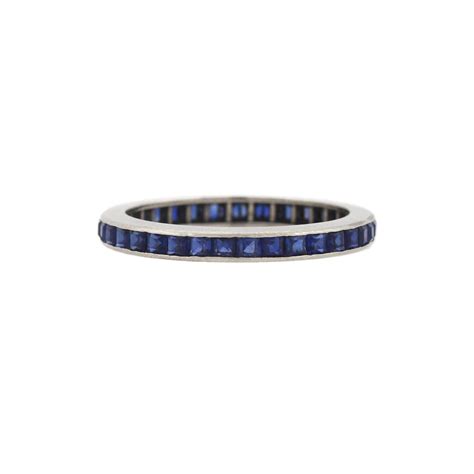 Vintage 14kt White Gold Square Cut Sapphire Eternity Band – A. Brandt + Son