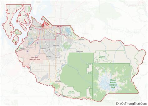 Map of Pierce County, Washington - Địa Ốc Thông Thái