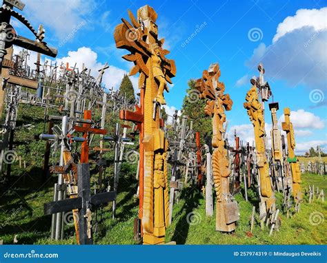 Hill of crosses stock image. Image of wooden, trees - 257974319