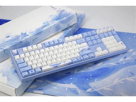 Varmilo VA108M Sea Melody Full Size Gaming Mechanical Keyboard Cherry MX Blue Switch Dye Sub PBT ...