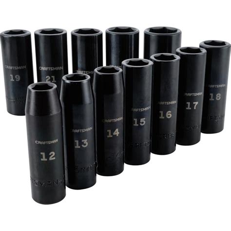 CRAFTSMAN 12-Piece 1/2-in Drive Deep 6-Point Metric Impact Socket Set at Lowes.com