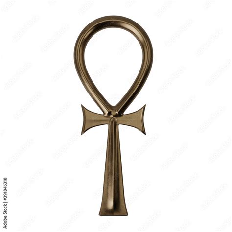 Coptic Cross 3D Ankh Egyptian Symbol Golden Ancient Egypt Metallic ...