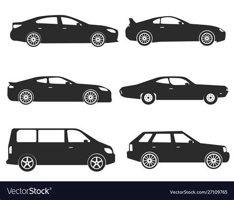 Car icon set side view Royalty Free Vector Image