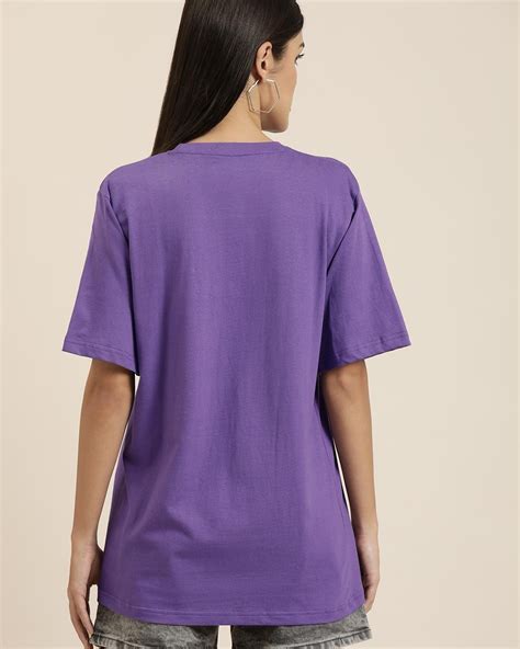 Buy Women's Purple Oversized T-shirt Online at Bewakoof