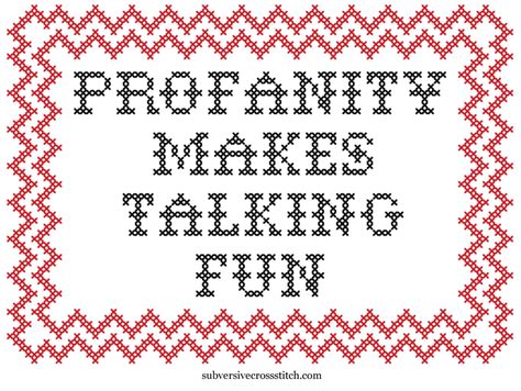 PDF: Profanity Makes Talking Fun | Subversive Cross Stitch