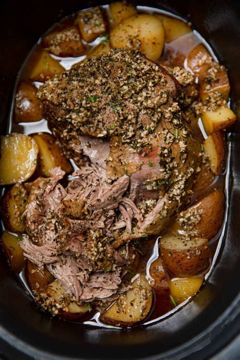 Slow Cooker Leg Of Lamb Recipe (Crockpot) - Dinner, then Dessert