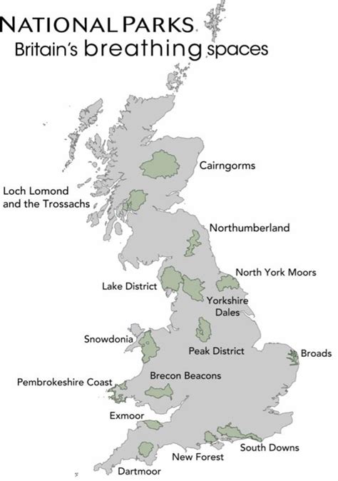 Locations of Britain’s 15 National Parks | National parks, National parks map, Tourism