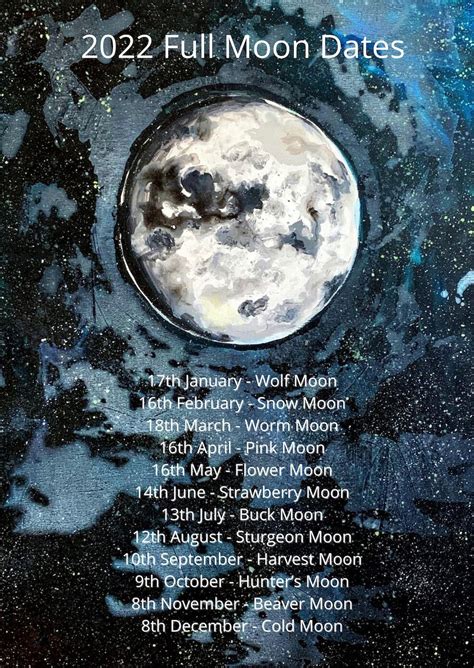 Full Moon Calendar 2023 Printable Full Moon Dates Digital - Etsy España