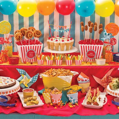 Fun Food on a Stick | Birthday party menu, Carnival birthday parties, Dumbo birthday party