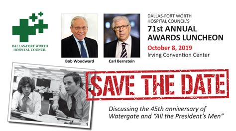 Save the date – Woodward/Bernstein signed as speakers for DFWHC’s Oct. 8 luncheon | DFWHC