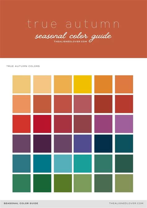 Guide to the True Autumn Seasonal Color Palette | The Aligned Lover ...