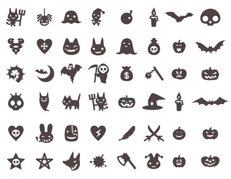 Set of cute Halloween symbols, badges and icons 11754870 Vector Art at ...