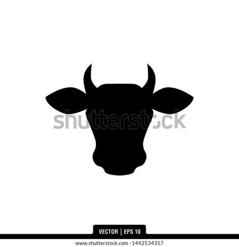 Best Cow Head Silhouette Icon Vector Stock Vector (Royalty Free) 1442534357 | Shutterstock