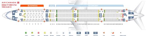 Seat Map and Seating Chart Boeing 777 300ER Air Canada 77W Three Class V2 | Boeing 777, Boeing ...