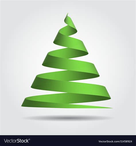 Green ribbon in a shape of christmas tree Vector Image