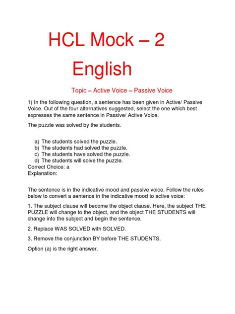 HCL Mock Placement Paper | PDF | C (Programming Language)