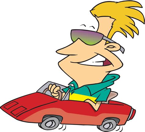 Cartoon Clipart Image Funny Cartoon Guy Driving His Cartoon Car ... - ClipArt Best - ClipArt Best