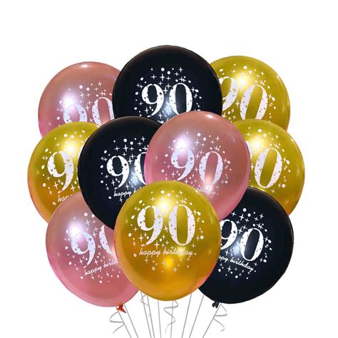 90th Happy Birthday Balloons 12 90th Birthday Balloons, Ninety Party Balloons, Ninetieth Theme ...