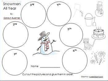 Snowmen All Year Sequence Activity | Sequencing activities, Book activities, Kindergarten ...