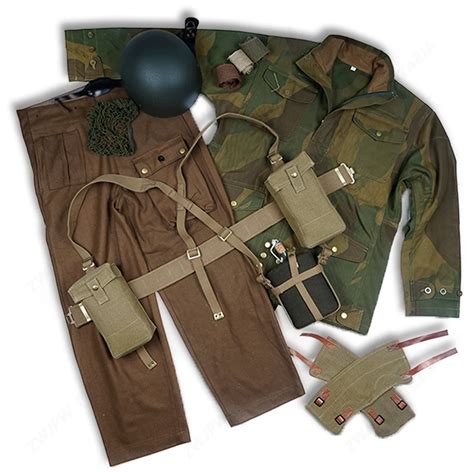 WW2 BRITISH ARMY EQUIPMENT P37 DERNISON JACKET AND PANTS WITH KETTLE AND UK MK2 HELMET -in ...