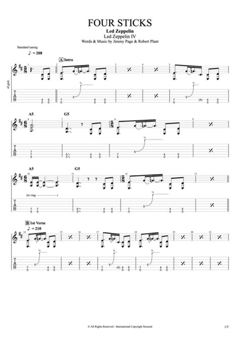 Four Sticks Tab by Led Zeppelin (Guitar Pro) - Full Score | mySongBook