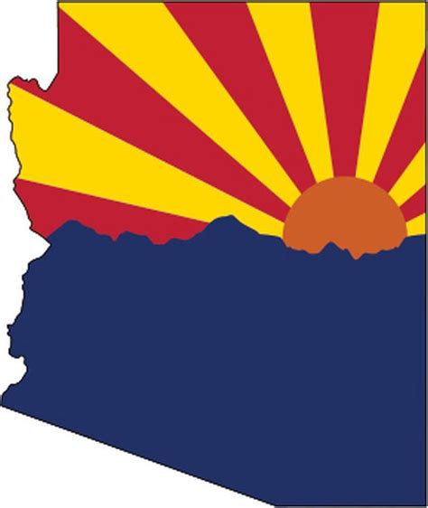 Wholesale Large Novelty Sticker - AZ Flag w Mountains | Signs 4 Fun