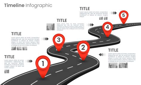 Business road map timeline infographic five points. Milestone ...