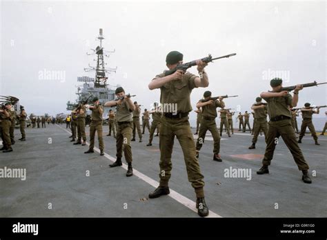 The Falklands War - Royal Navy - Royal Marines - 1982 Stock Photo ...