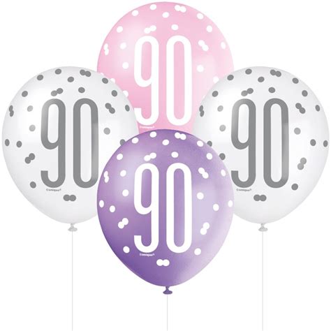 Pink 90th Birthday Decorations 90th Birthday Balloons 90th - Etsy