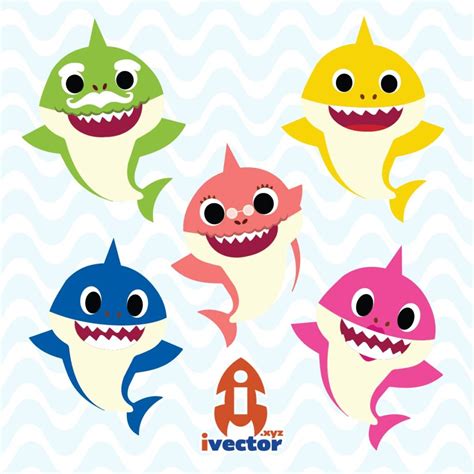 BABY SHARK FAMILIA VECTOR EPS PDF - Ivector