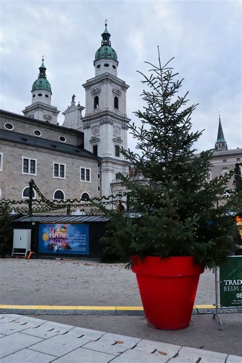 Christmas Tree at an Austrian Christmas Market Editorial Stock Photo - Image of palace, facade ...