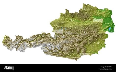 Austria - Topographic relief map Stock Photo - Alamy