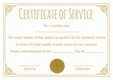 Certificate of Service: 20+ Free Templates (Word +PDF) - Template Sumo