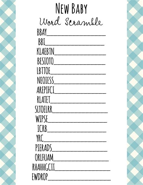 36 Adorable Baby Shower Word Scrambles - Kitty Baby Love