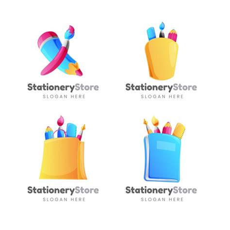 Free Vector | Stationery store logo design template