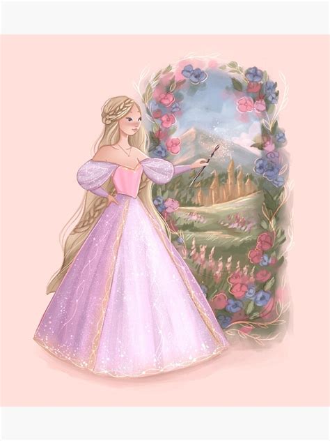 "Barbie Rapunzel Magic Paintbrush Illustration" Art Print for Sale by missycate | Redbubble