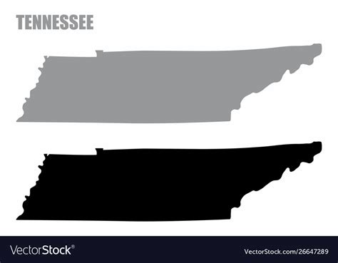 Tennessee state silhouette maps Royalty Free Vector Image